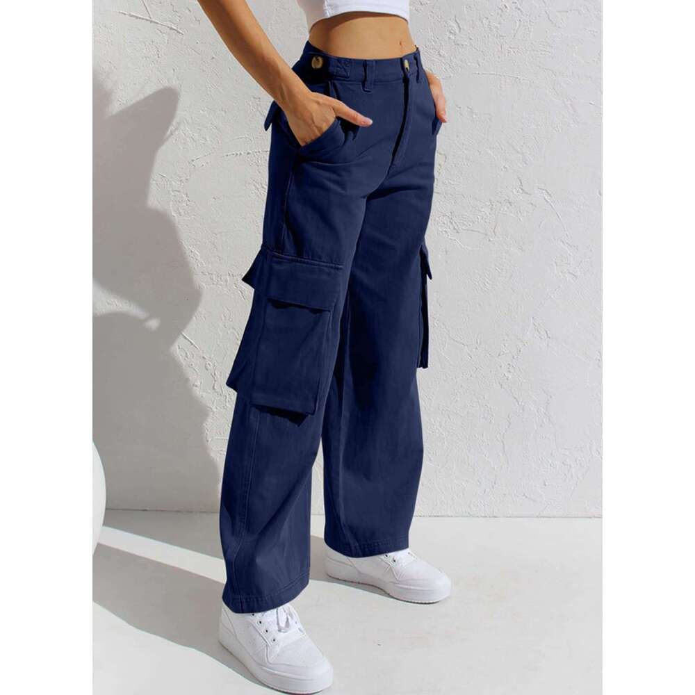 Multi-Pocket Cargo Jeans For Women B5