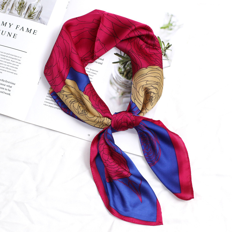 Spring Summer New Style Imitation Square for Women Fashion Versatile Silk Professional Small Scarf Ladies Neck Warmer