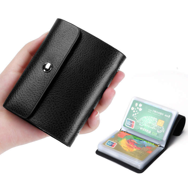 Fashion Women's Men's Multi-Card Slot Holder Business Bank Credit Card Case Genuine Leather Driver's License
