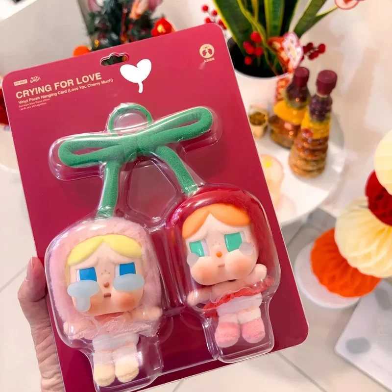 New Crybaby Crying for Love Series Hanging Card Cute Plush Doll Cherry Figure Toy Keychain Pendant Kids Toy Gift XJ250602