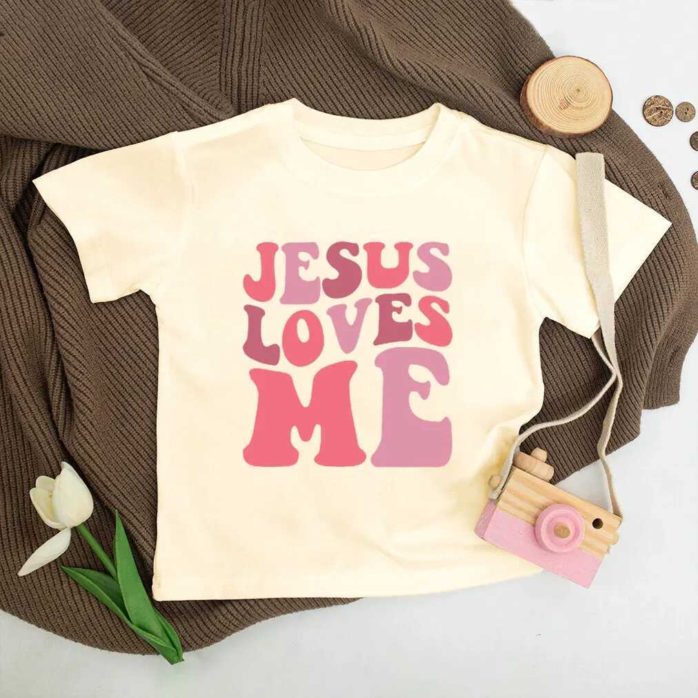 Jesus Loves Me Print Kids Shirt Retro Summer T-shirt Tops for Children Boys Girls Short Sleeve Tshirt Funny Toddler Clothes Tee T250603