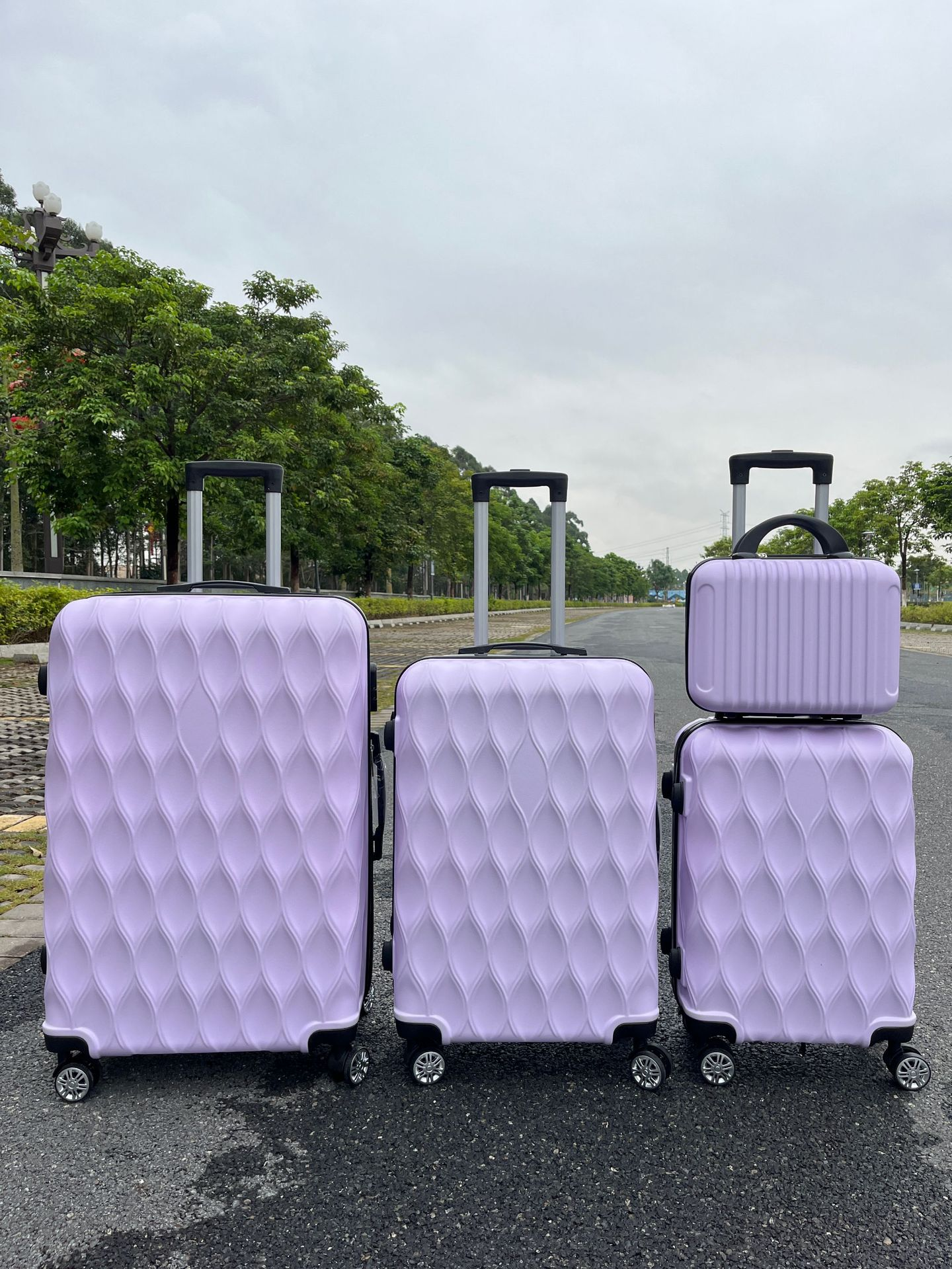 Four piece luggage set, expandable hard shell ABS material, equipped with dual universal wheels and TSA lock, suitable for long-distance travel (12/20