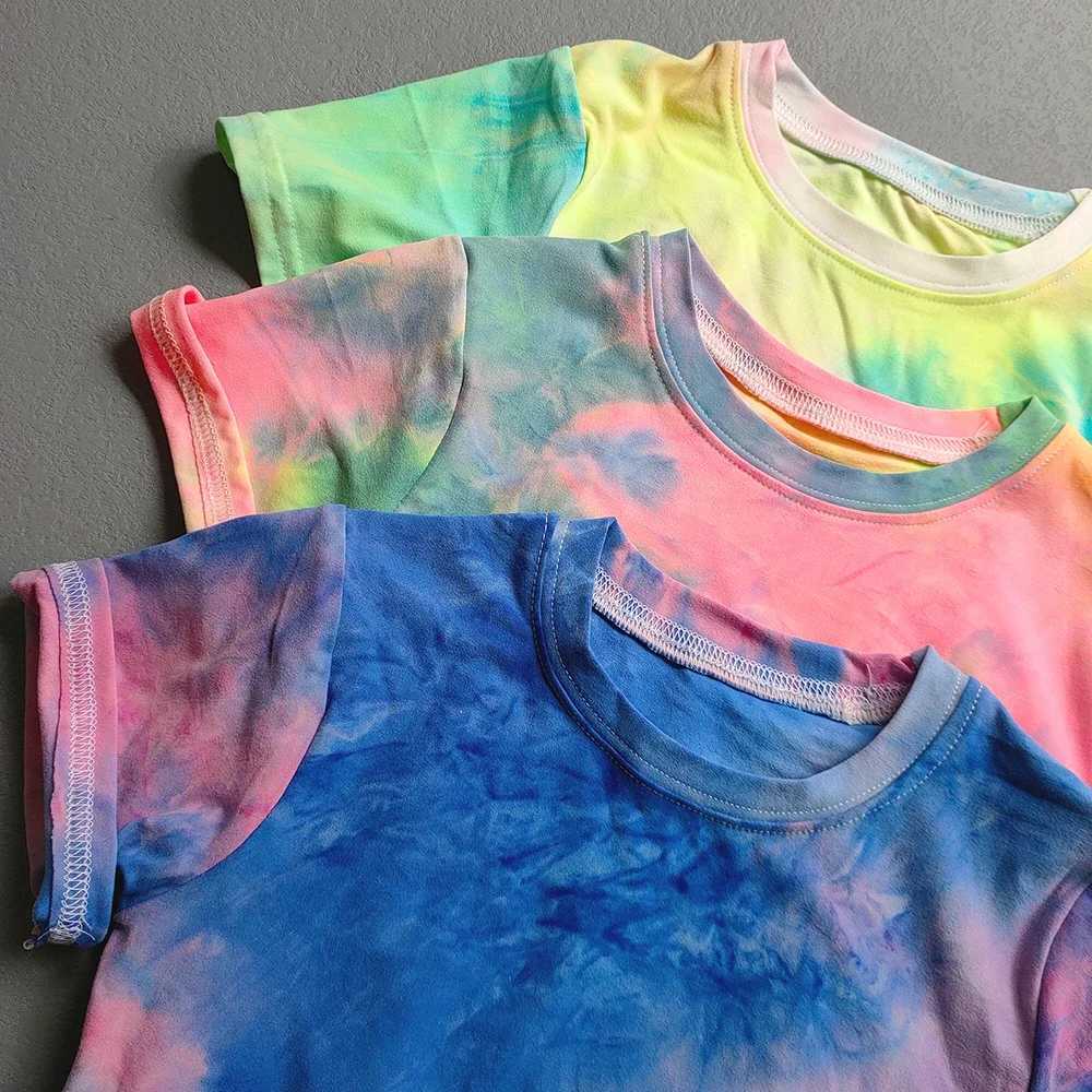 Summer Childrens T-shirt Tie-dye Short Sleeve Kids Toddler Girls Tops Tees Boys T-shirtsT250603