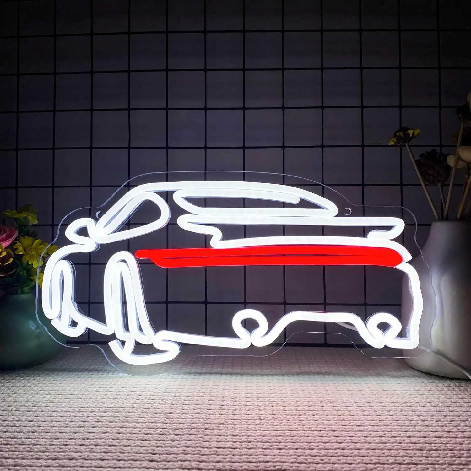 Sports Car USB Powered LED Neon Sign Dimmable Neon Light Wall Decor for Room Garage Decor Party Birthday Handmade Gift Pub Cave XJ250602