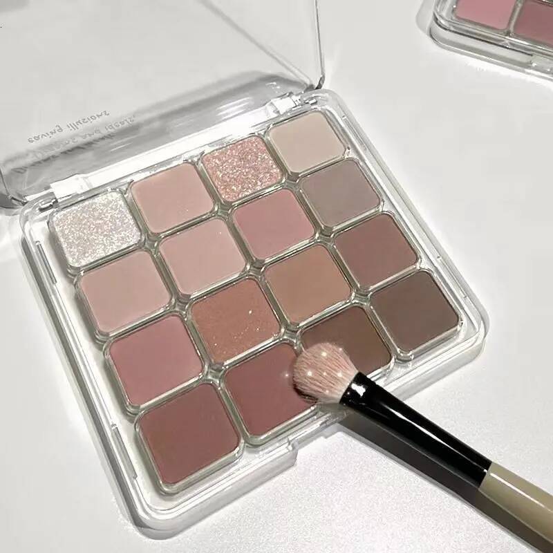 Sixteen sunset magic glitter matte sequins earth color Korean eye shadow makeup plate