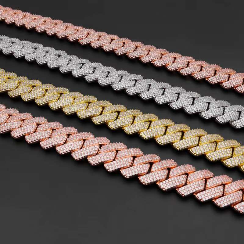 2025 New 15mm Cuban Link Chains Hip Hop Jewelry GRA Certified Iced Out Moissanite Rope Chain 925 Silver Necklace Men Chain