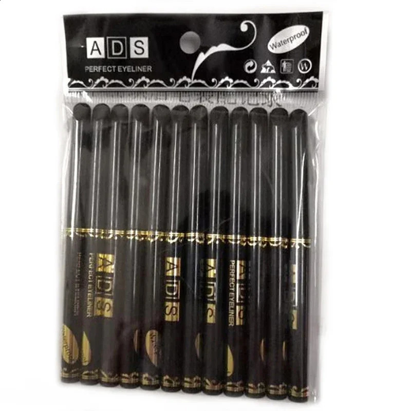 12512pcs Waterproof SweatProof Black Eyeliner Pencil Eye Liner Gel Pen LongLasting Antismudging for Bold Makeup 250526