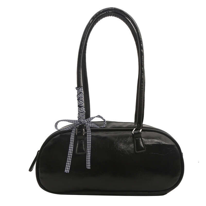 Korean Style Fashion Bowknot Handbag for Women 2024 New Simple Solid Color Underarm Large Capacity Pillow Bag Trendy