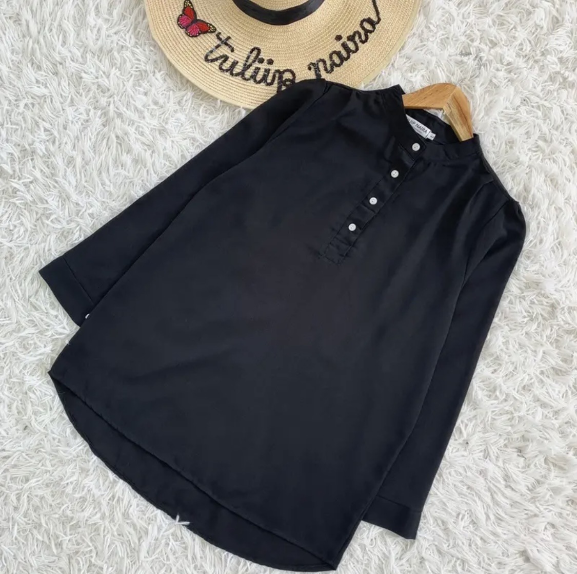 women's wear Muslim Collar Casual Cardigan Loose Draped Shirt Women's TikTok