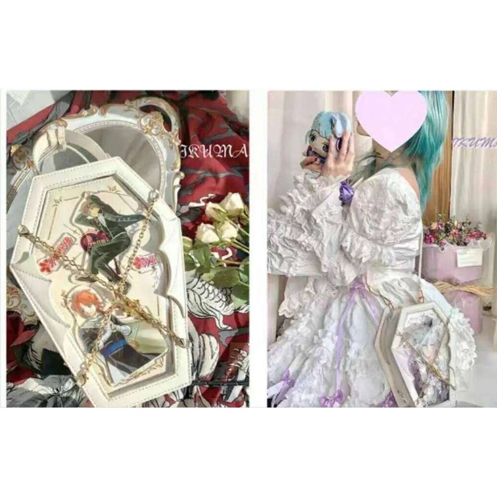 Haruku Y2k Messenger Bag Women Gothic Japanese Handle Chain Transparent Handbag Ladies Vintage Mini Backpack Aesthetic