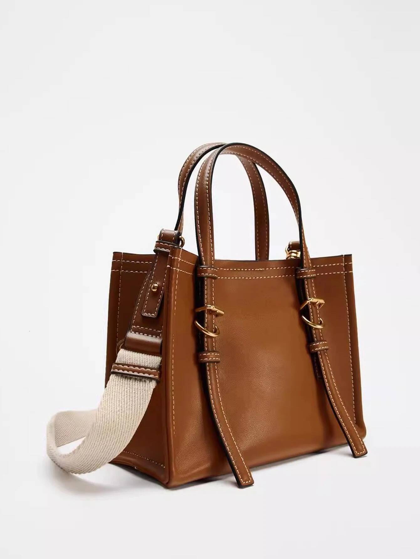 Cross border 2024 brown yellow handbag autumn new product, versatile single shoulder crossbody bag for work, commuting, leisure
