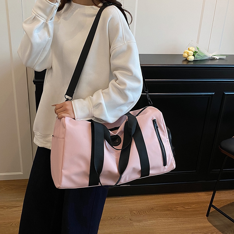 Unisex Sports Gym Textured Solid Color Simple Trendy Large Capacity Travel Bag