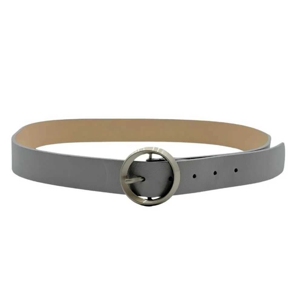 New Fashionable Round Buckle Womens Belt Casual Versatile Pin Buckle Womens Belt Unisex Simple Belt LR1766 XJ250602