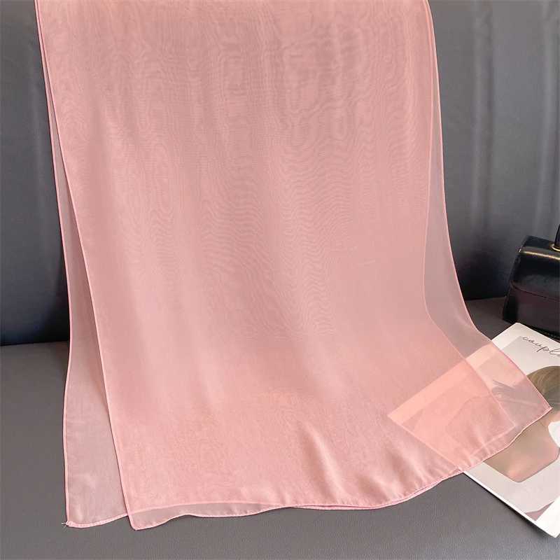 2023 New Fashion Summer Women Solid Color Beach Scarf Silk Shawls Headband Female Headband Wraps Sunscreen Hijab Wholesale W250602