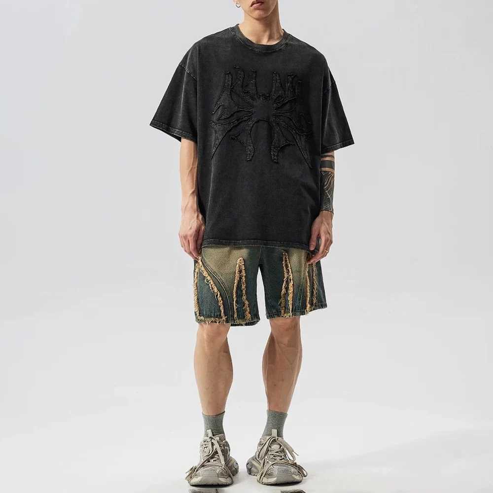 New Summer Mens Washed Old Denim Shorts Japanese Retro Fashion Trend High Street Casual Loose Niche Breathable Mens Bottoms T250603