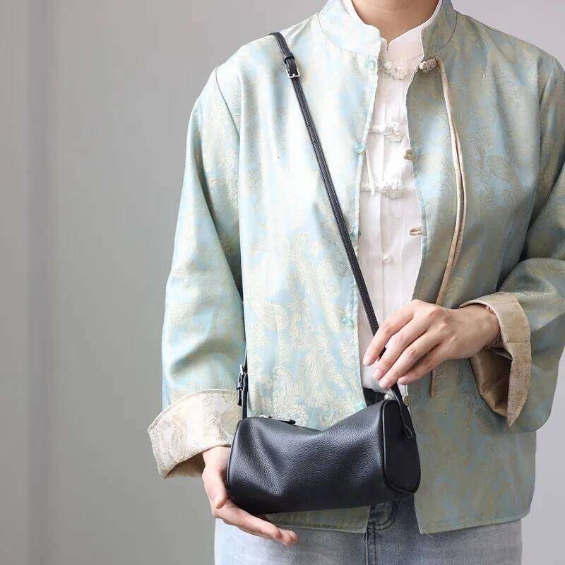 Women's Bags Designer Full Grain Leather Soft Balck Small Size Crossbody Bags For Women Adjustable Shoulder Strap Underarm Bag Portable Handbag