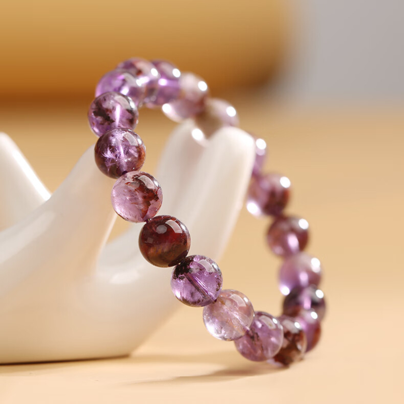 Natural amethyst, Nine Purple Fire Bracelet,Amethyst,wuxing implied meaning Cognitive awakening Mentor magnetism Wisdom-romance balance