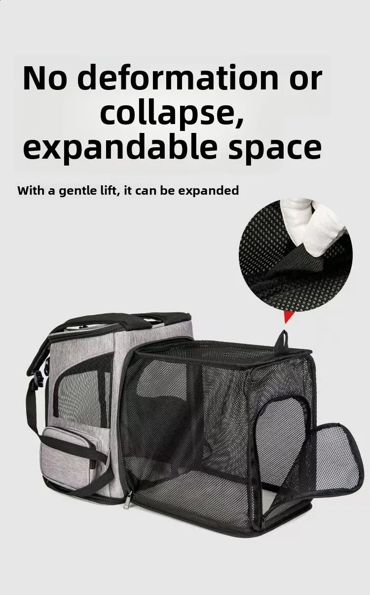 Breathable Pet Cat Backpack Foldable Pet Transport Travel Bag Expandable Large Capacity Creative for Cats Dogs#S 250526