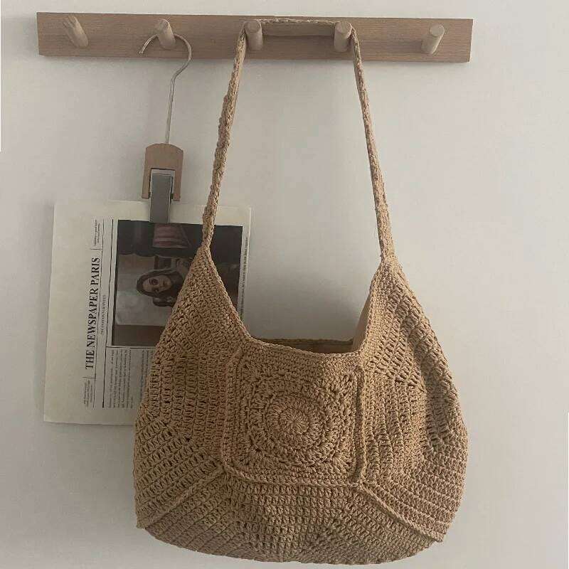 Women's Bags Designer Rope Crochet Tote Large Capacity Woven For Women Knitted Shoulder Bag Summer Travel Beach Bags Soft Shopper Purses NEW