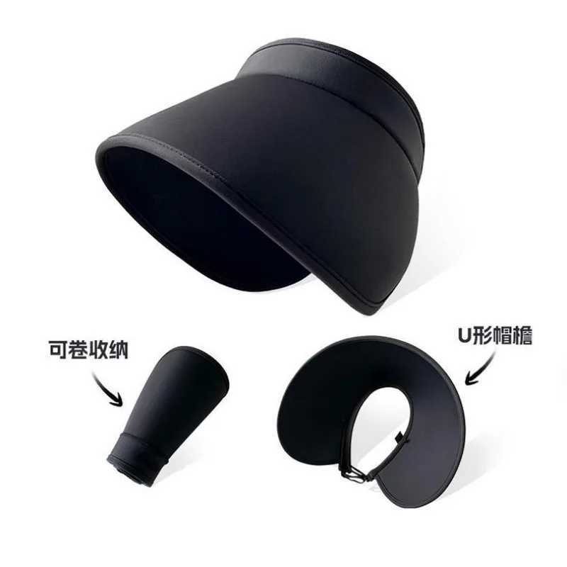 Womens Summer Sun Hat Wide Brim UV Protection Caps Solar Beach Bucket Hats Foldable Ponytail Travel Panama Caps W250602