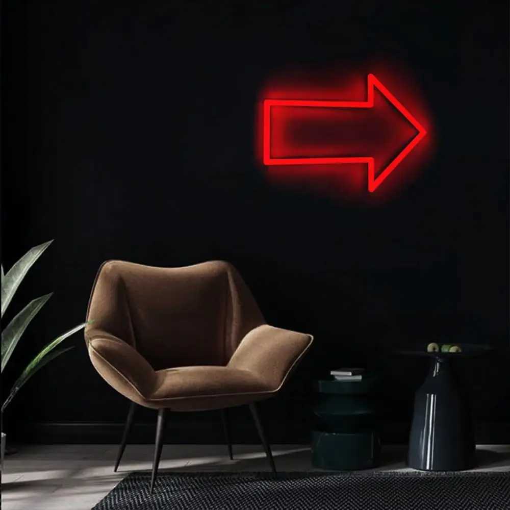 Arrow Neon Sign USB Powered LED Neon Light for Office Supermarket Store Club Hotel Business Backdrop Wall Decor Personality GiftXJ250602