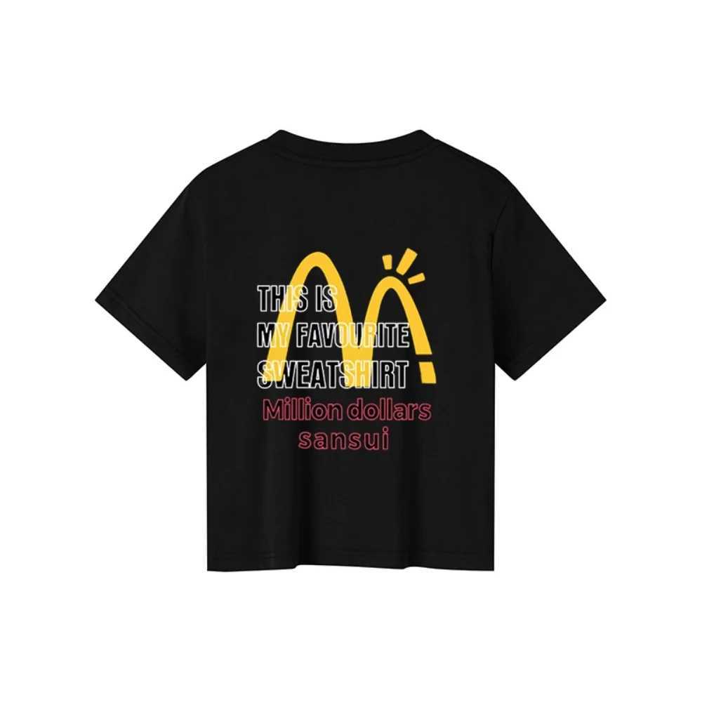 Fashionable cotton short-sleeved T-shirt for boys and girls versatile round neck half sleeve loose and fashionable summer outfit T250603