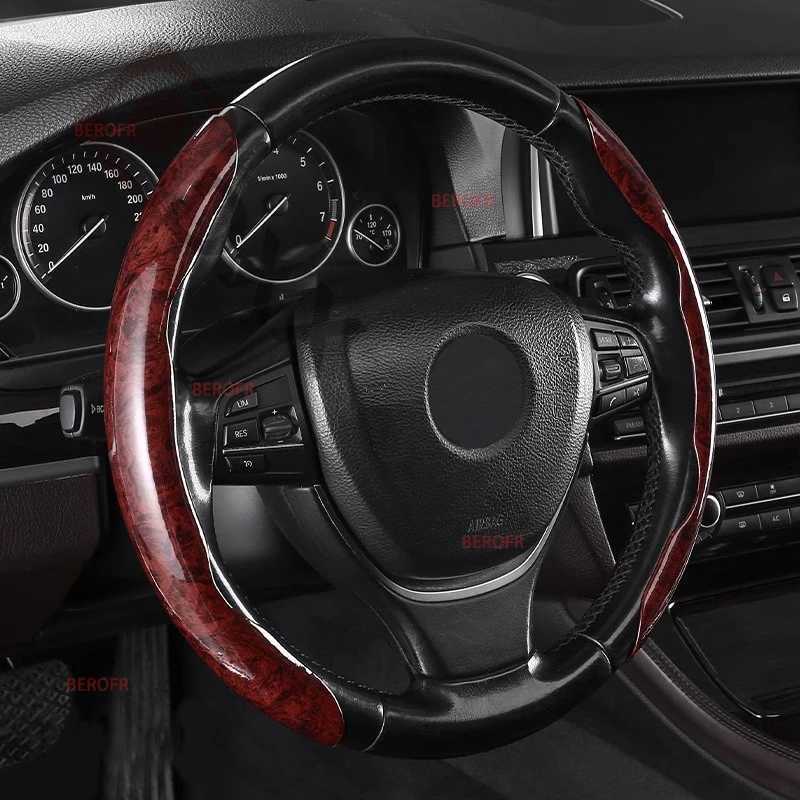High-End And Elegant Wood Grain Car Steering Wheel Cover For Mitsubishi outlander Eclipse Cross L200 Pajero Sport R250603
