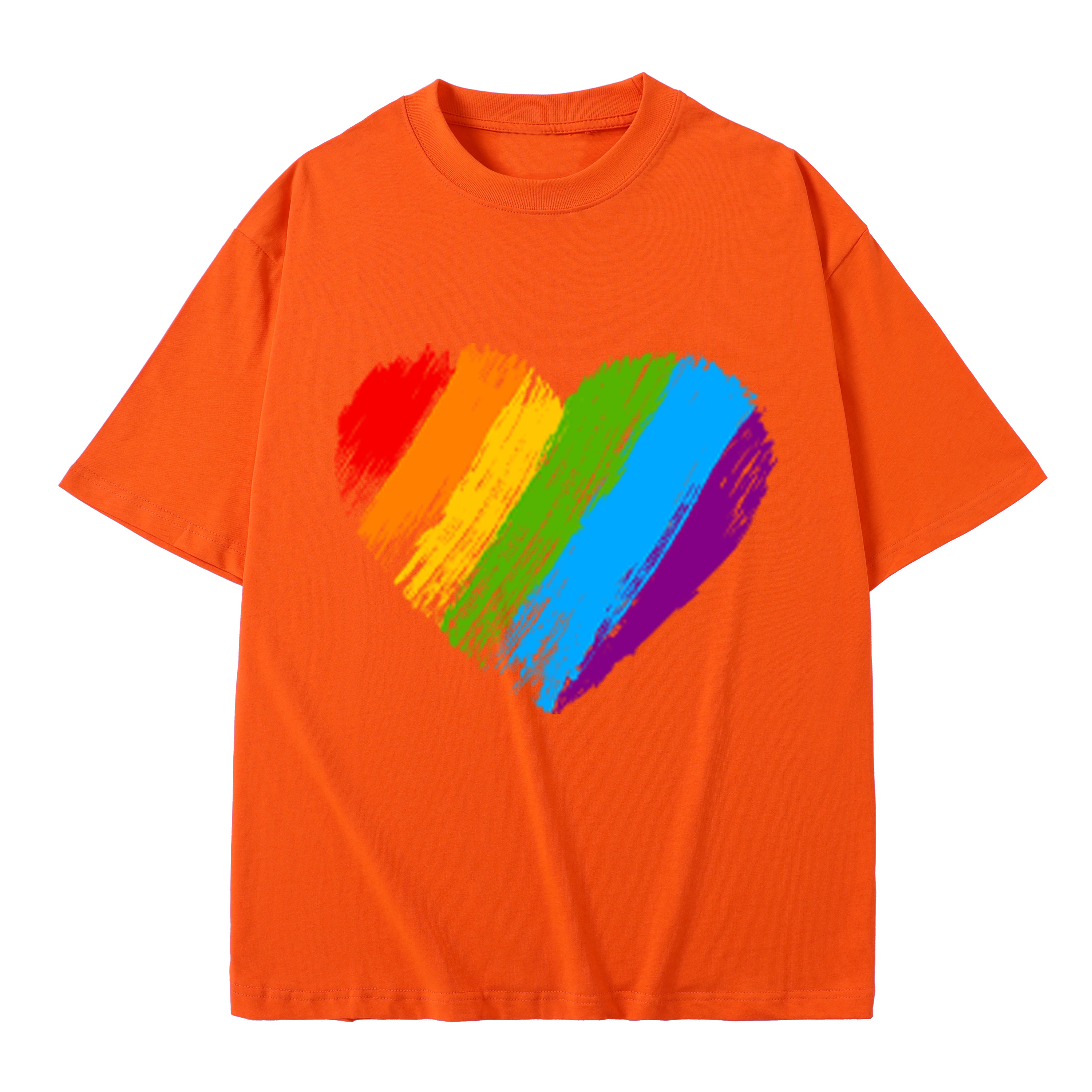 T-shirt men's top designer cotton T-shirt Rainbow Love short sleeved clothing high-quality fashionable T-shirt BROADTRUE