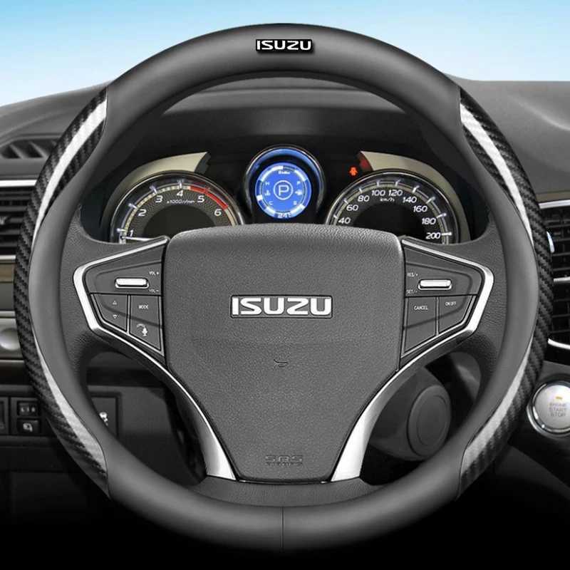 Leather Car Steering Wheel Cover for Isuzu D-MAX 2012 - 2024 MU-X 2012 - 2024 DMax MUX 2012 - 2024 Auto Interior Accessories R250603