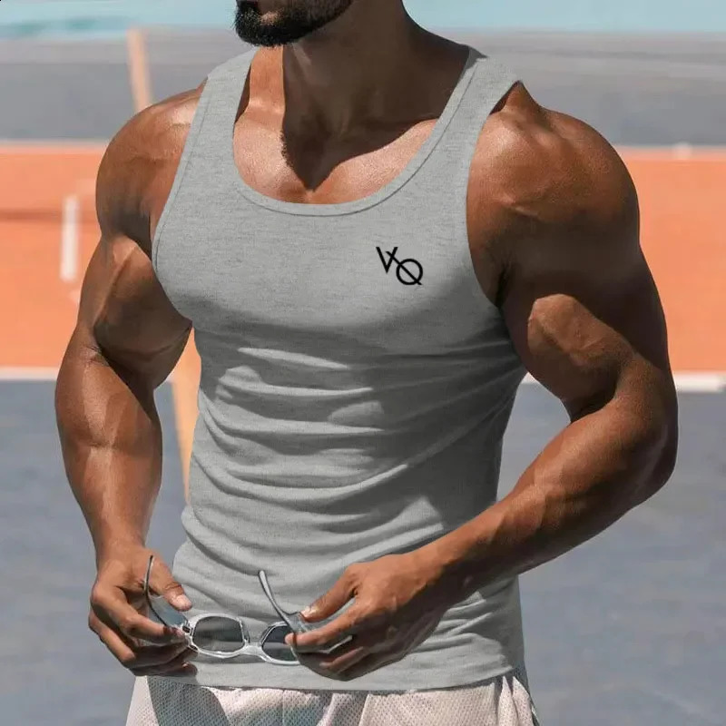 Mens Tank Top Summer Gym Exercise Square Collar Sleeveless Tshirt Breathable and Comfortable Casual Sports Vest 250527