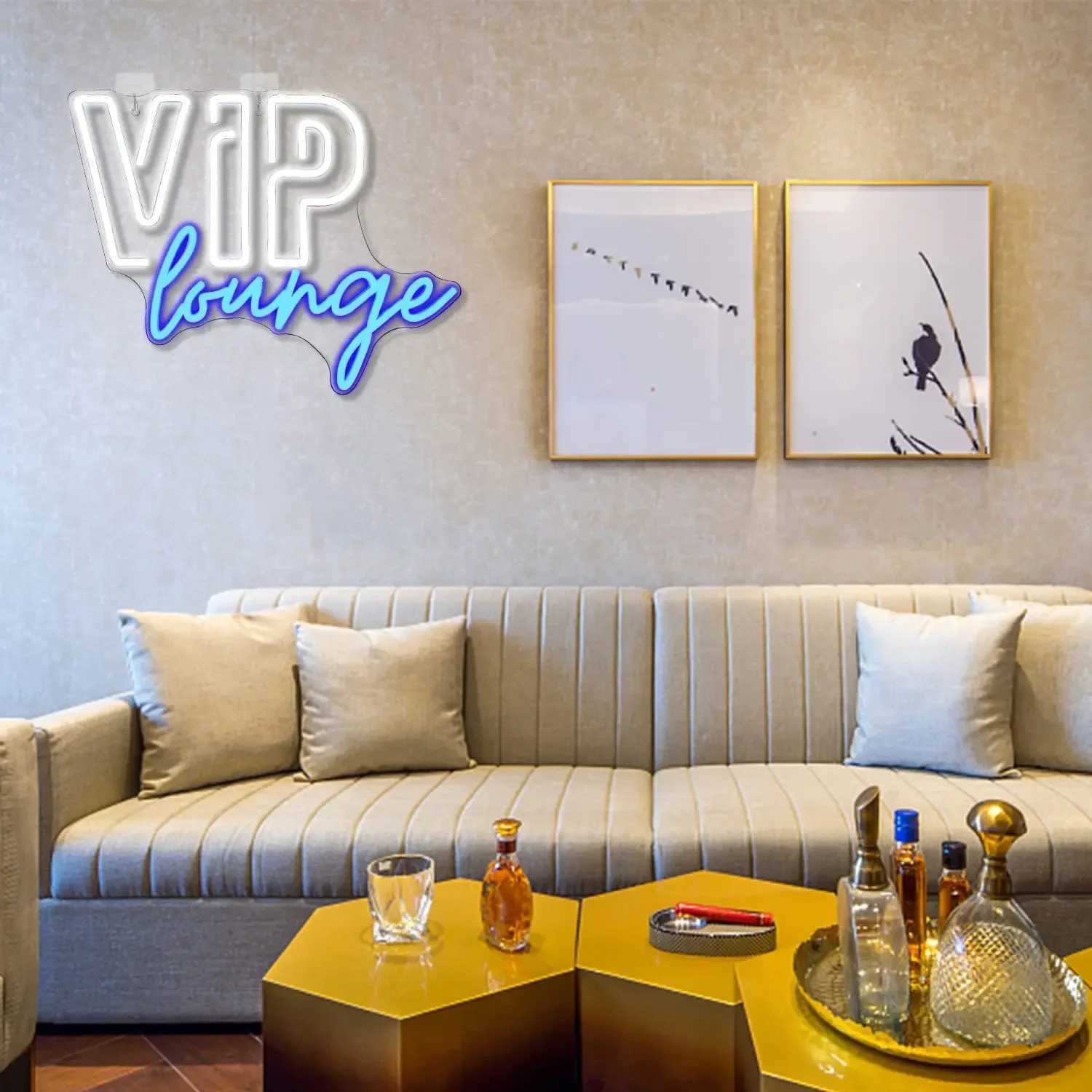 VIP Lounge Neon Light for Wall Decoration Dimmable Switch with USB Powered for Office Hotel Bar Cafe Birthday Party Mens Room XJ250602