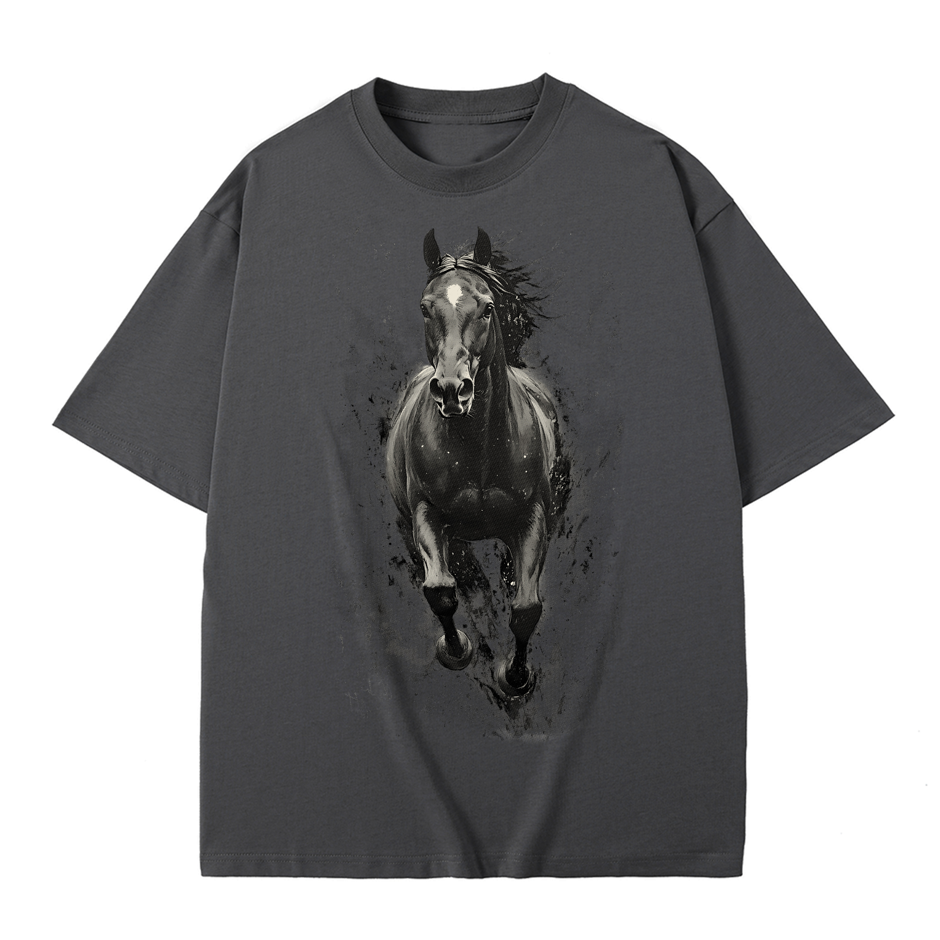 T-shirt men's top designer cotton T-shirt Silver warhorse short sleeved clothing high-quality fashionable T-shirt BROADTRUE