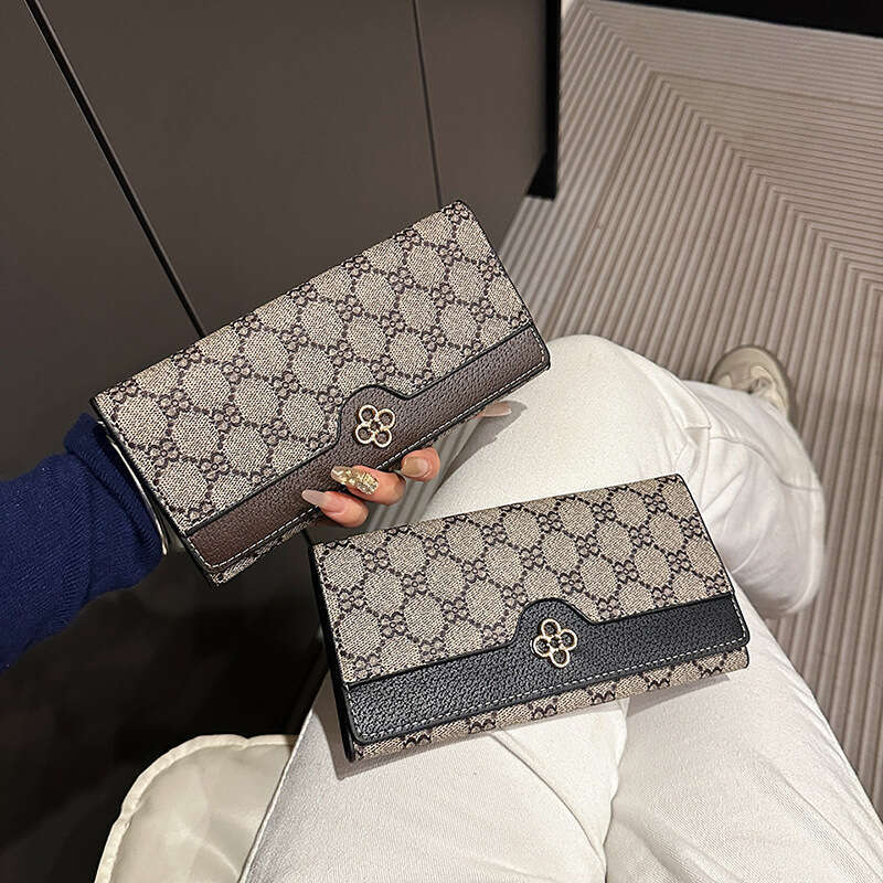 Large Capacity Multi-Card Slot Women's Printed Long Classic Short Wallet