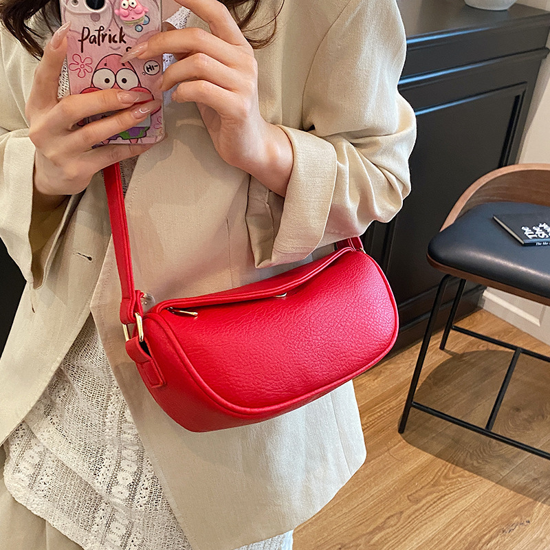 designer Soft Leather Retro Large Capacity Bag for Women 2025 New Summer Versatile Commuter Crossbody Shoulder Underarm Dumpling Bag