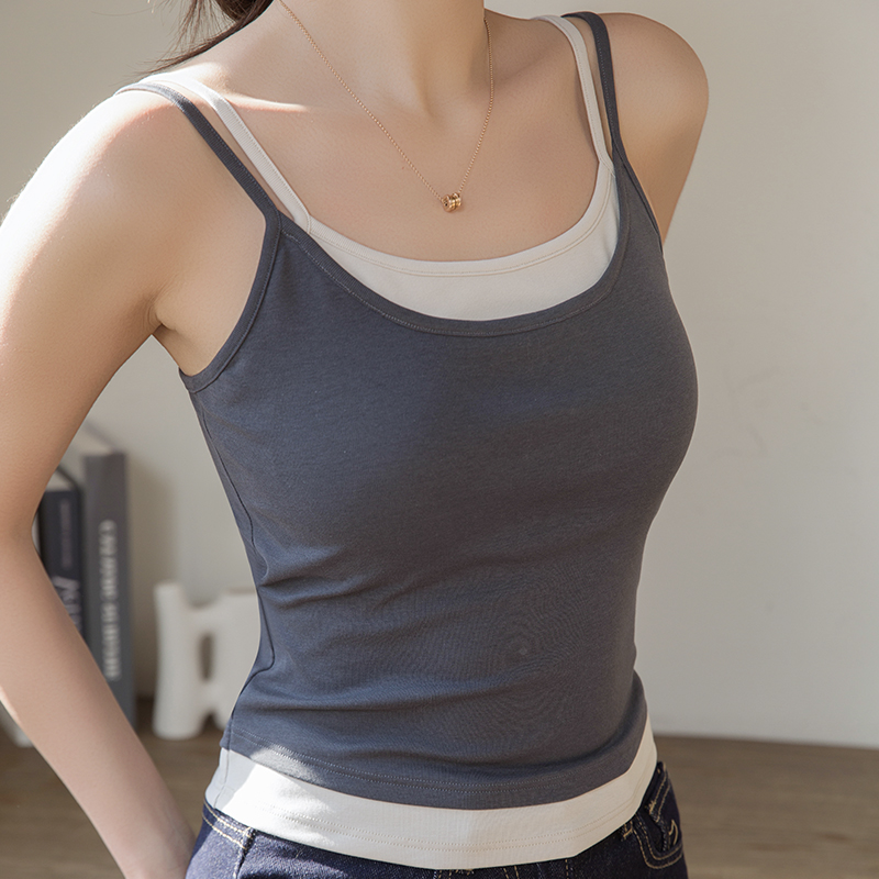 Summer American style Women's Tanks slimming outer wear suspenders