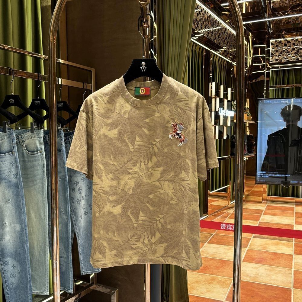 2025 Summer New Men's Fill in New Luxury Summer Trend Short Sleeve T-shirt Men's Loose Designer Casual Half Sleeve T-shirt Versatile Style R