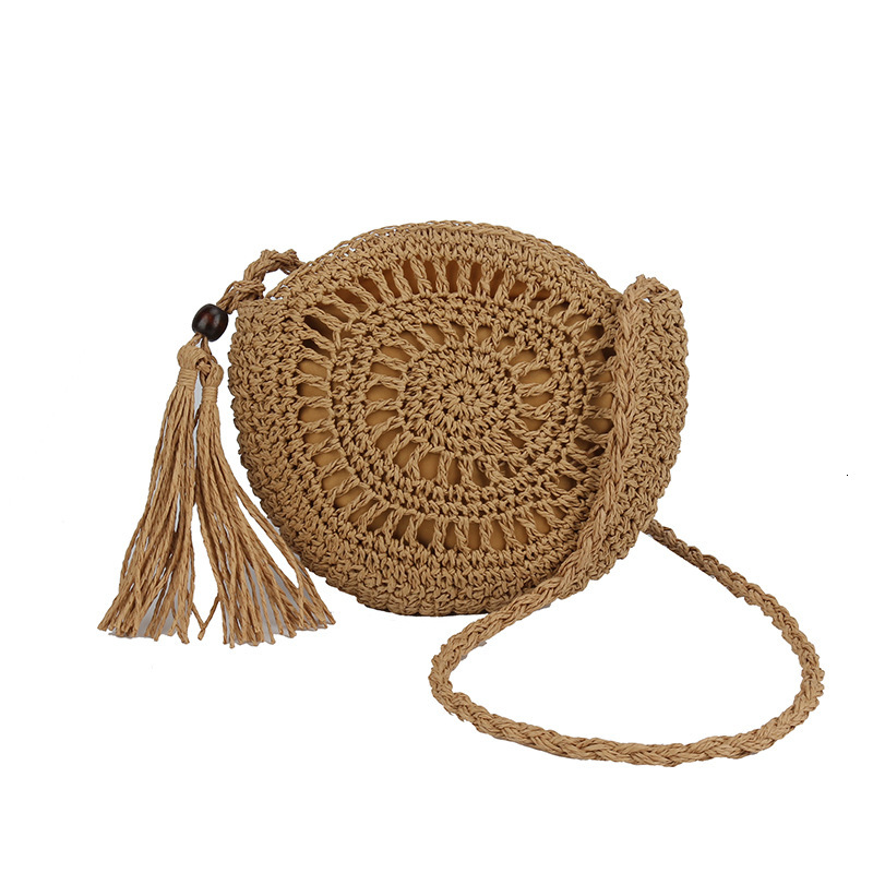 designer 2025 New Handwoven Bag for Women Summer Trend Super Popular Shoulder Bag Beach Vacation Crossbody Straw Woven Small Round Bag