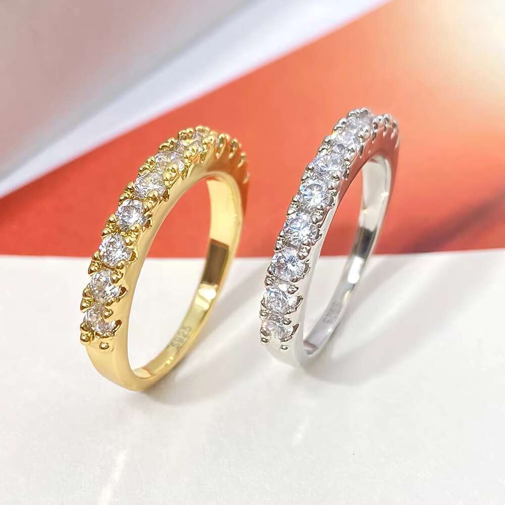 Custom Anniversary Gift Men Vintage 925 Sterling Silver Jewelry VVS D+ 2.5mm Moissanite Diamond Wedding Band Rings for Women