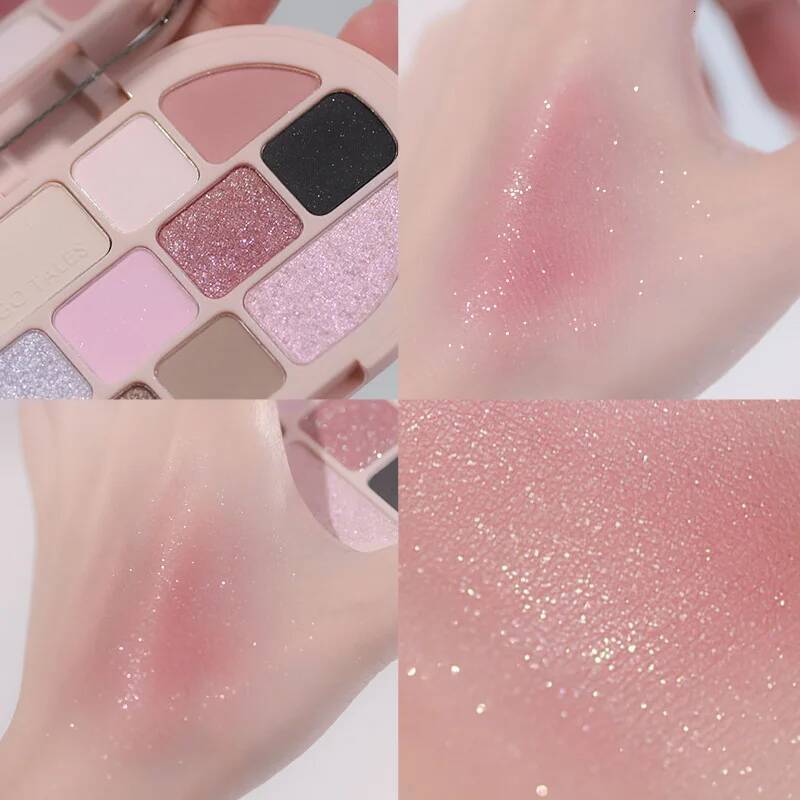 GOGO TALES 10 Colors Shimmer Matte Eyeshadow Palette Nude Glitter Shiny Pigment Eye Shadow Long Lasting Makeup Cosmetic