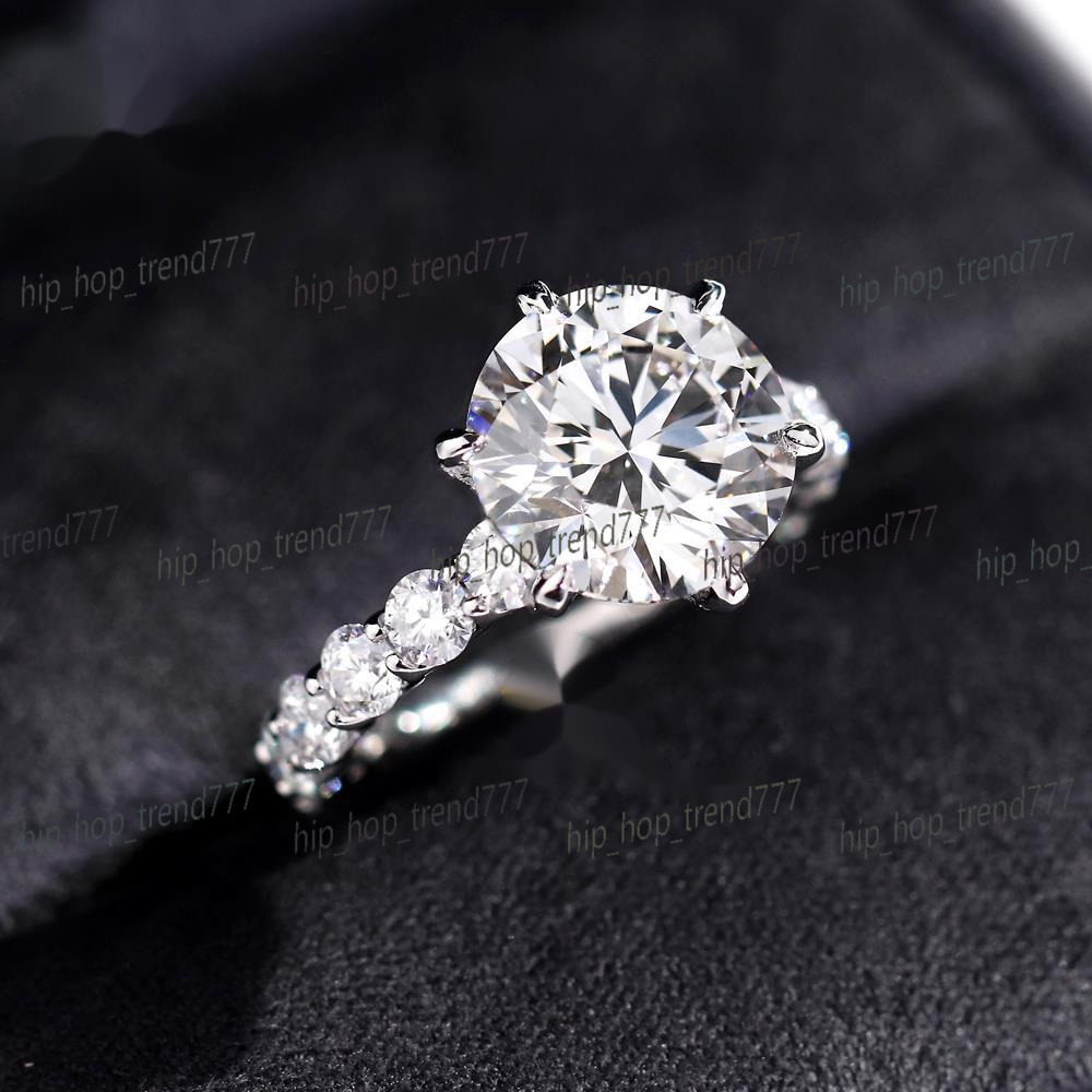 New Arrival Luxury Jewelry 18K Solid White Gold Round Cut Lab Grown Diamond Wedding Engagement Ring With IGI/GRC Certificate