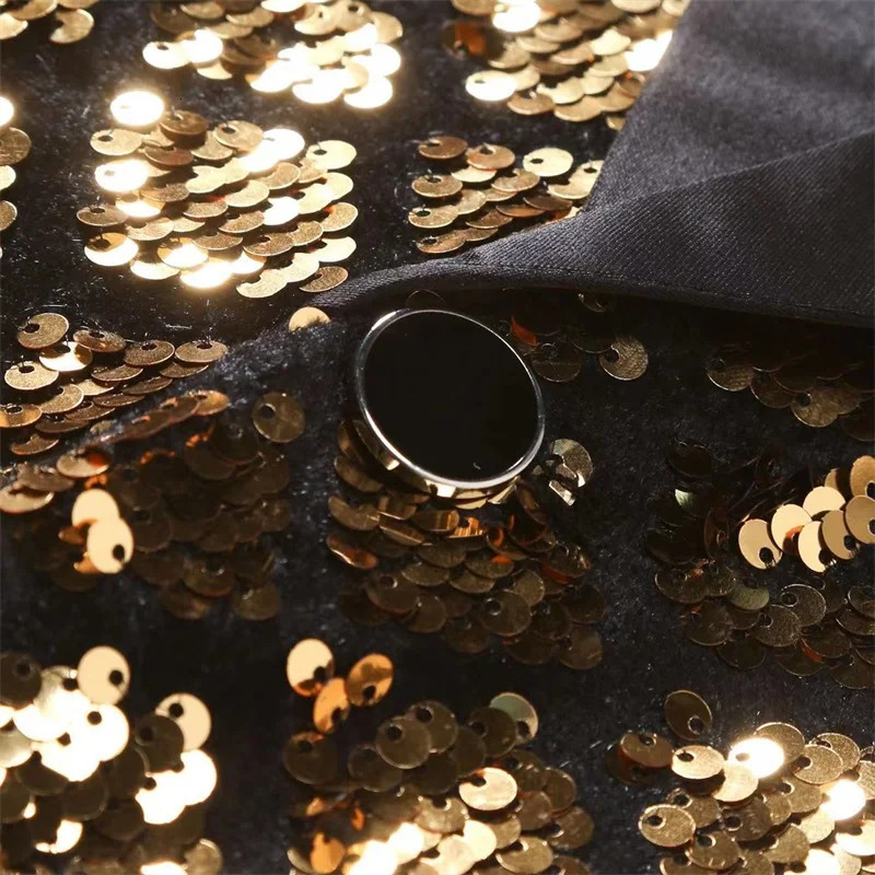 Mens Glitter Blazers Diamond Sequin Long Sleeve Lapel One Button Coat Bar Party Jacket 250603