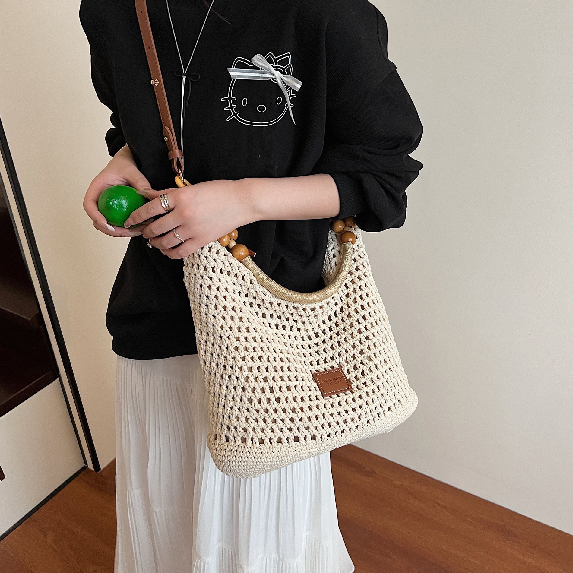 designer Beach Vacation Lazy Style Woven Bag for Women 2025 Summer New Large Capacity Versatile Straw Tote Bag