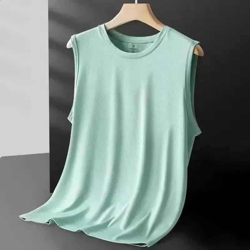 Mens Ice Silk Mesh Vest Lightweight Sports Summer Wear Sleeveless Tshirt Tank Top Casual Fashion Outerwear 250527