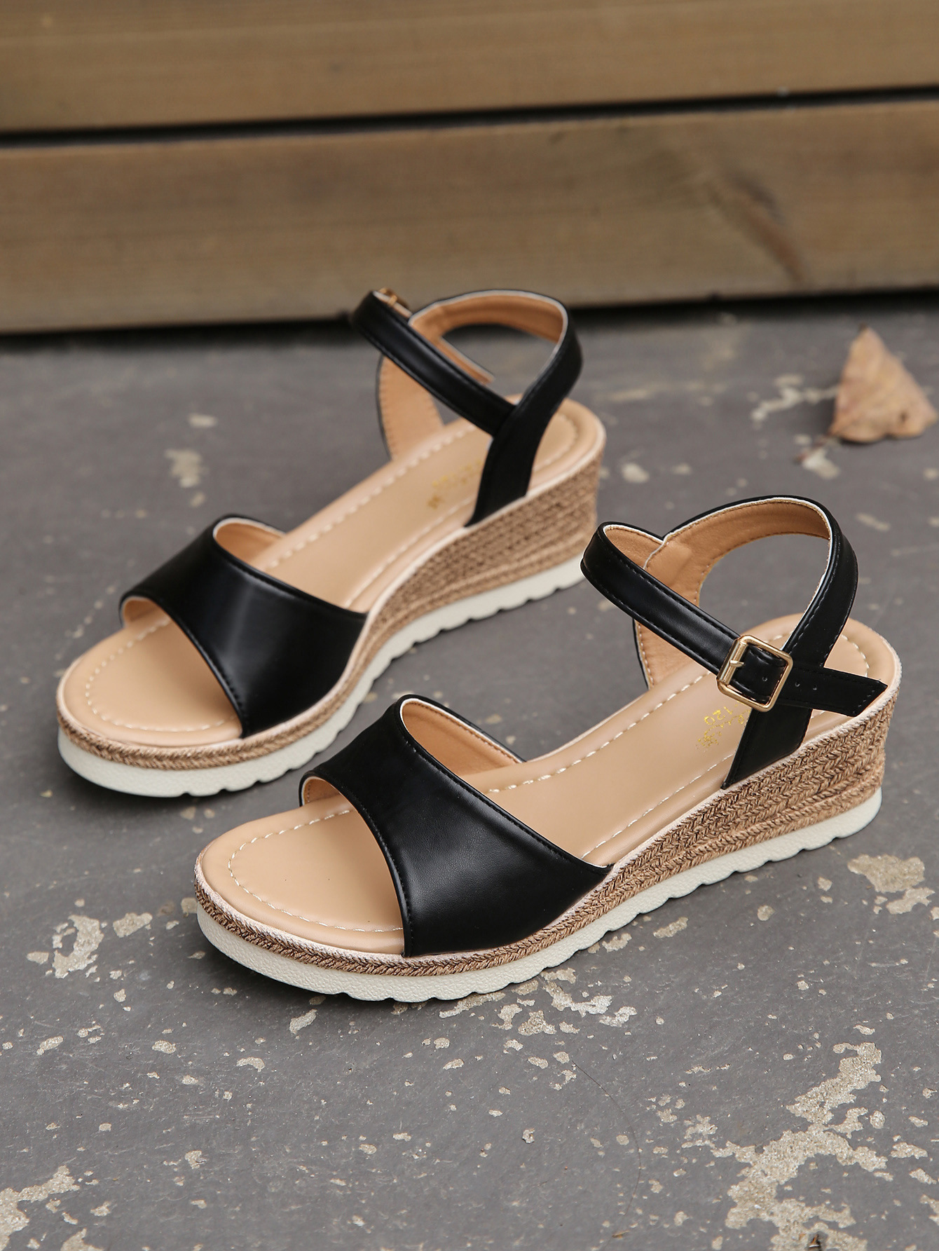 One-Strap Wedge 2023 Summer New Round Open Peep Toe Roman Sandals for Women ddmythur
