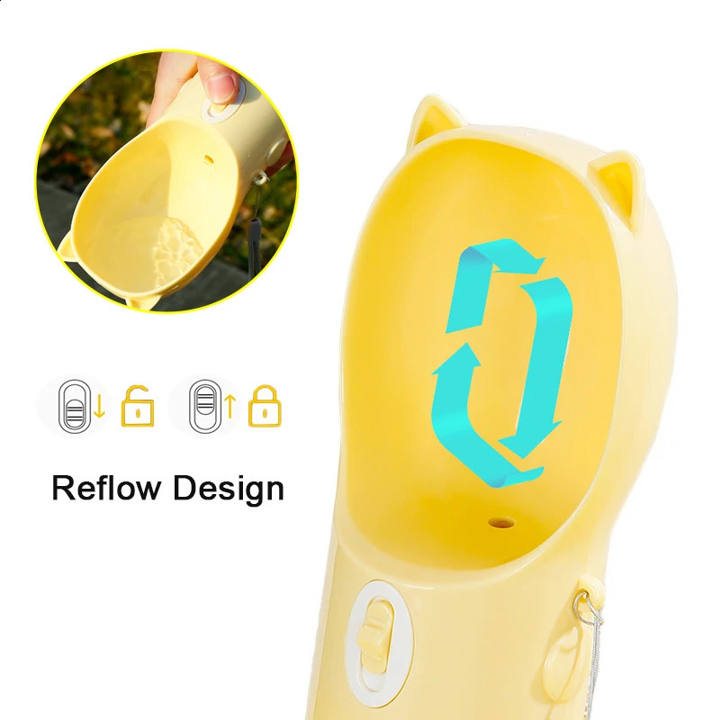 free shipping 2 in 1 Portable Dog Water Bottle For Small Big Dogs Cat Outdoor Leak-proof Puppy Drinking Bowl With Food Container Pet Feeder 250527