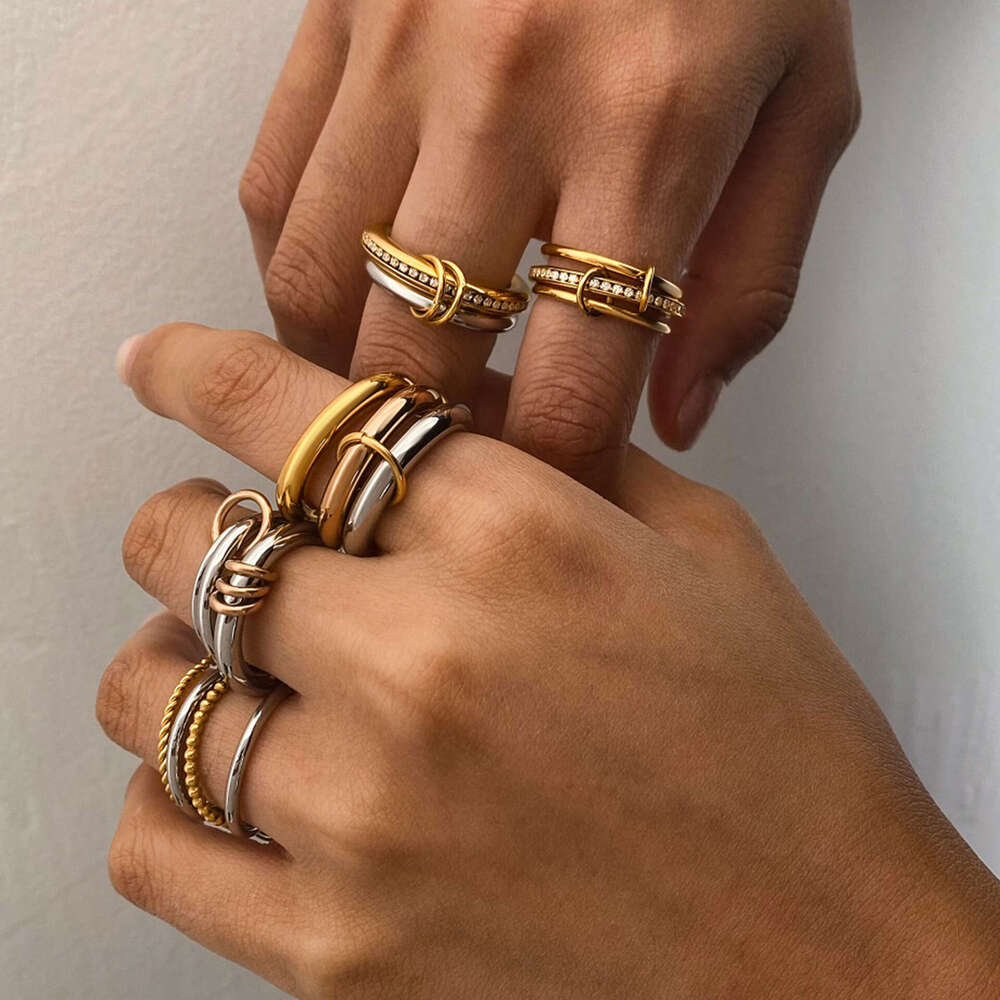 jedding stainless layered finger titanium steel nonfading jewelry niche design rings