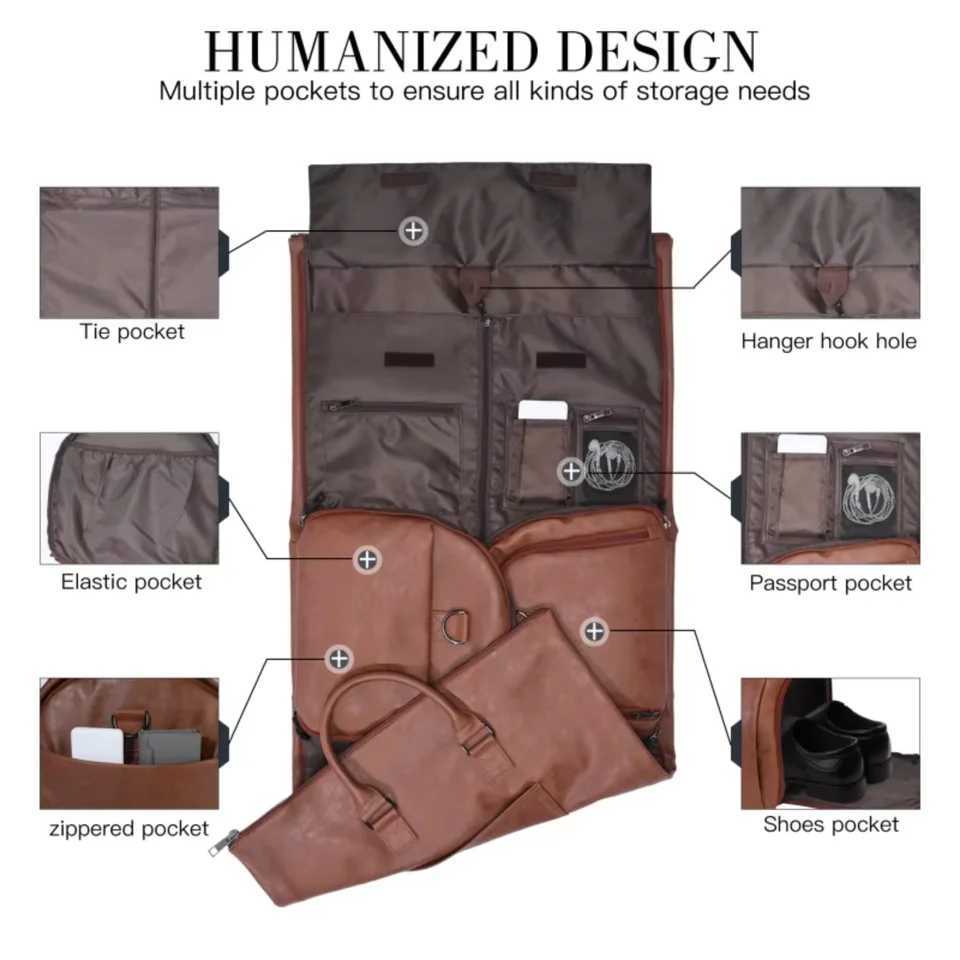 2 in 1 Trip Travel Suit Suitcase Suit Travel Duffel Bags Convertible Garment M250603