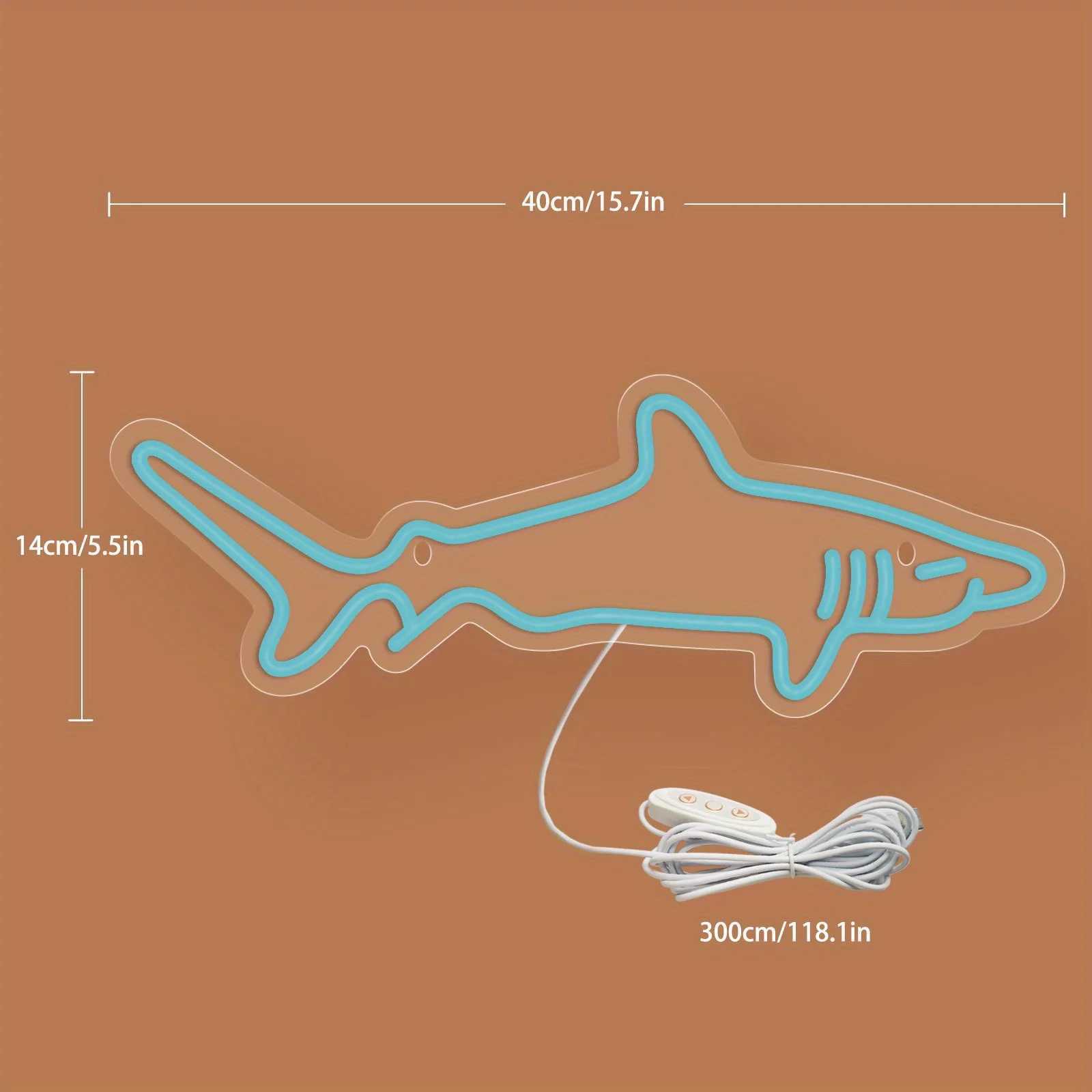 Shark Design LED Neon Light Sign USB Powered for Home Bedroom Aquarium Zoo Bar Club Pub Party Wall Art Decoration Hanging LightXJ250602