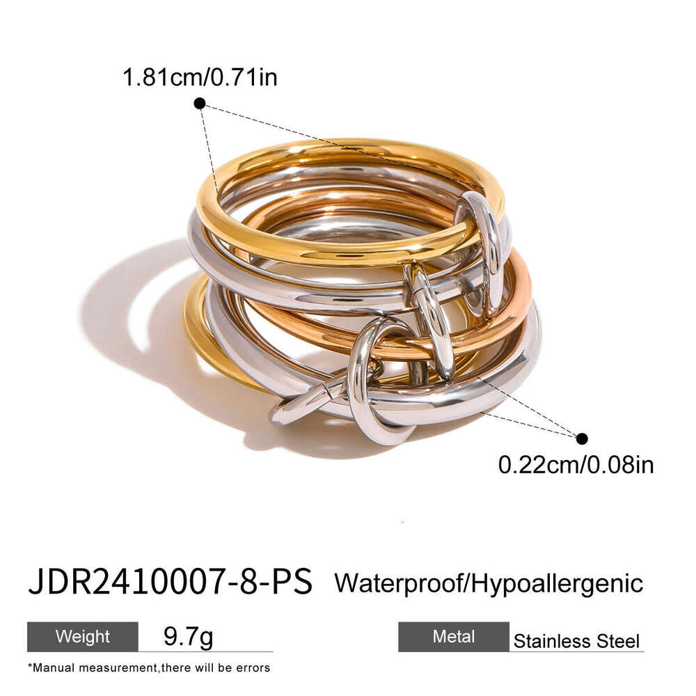 Jedding Stainless Stacking Plain Band High-end Sense Personality Ring Titanium Steel Jewelry Rings