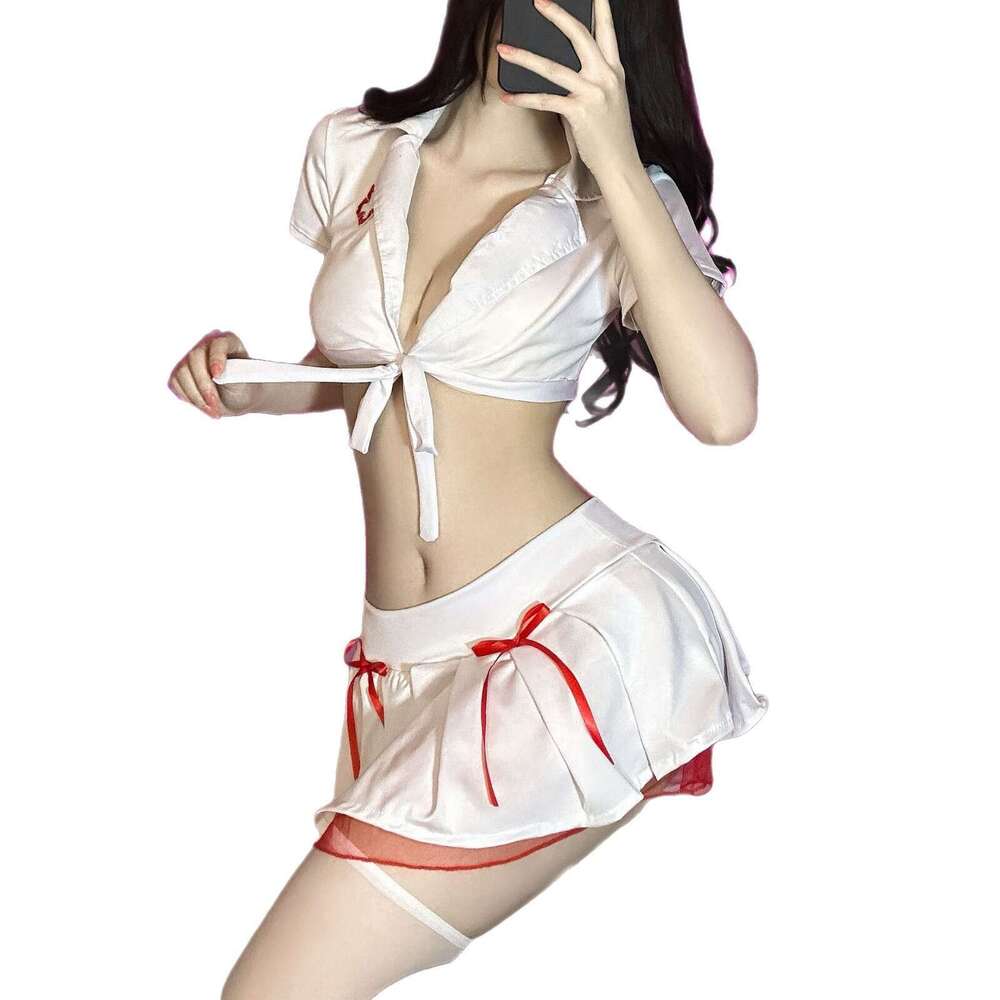 Spell Lingerie Porn Suits Golden Night Fun Lingerie Role Play Nurse Uniform Temptation Set Pure Desire OL Abstinence Style QQNY Bowknot Sexy Lingerie
